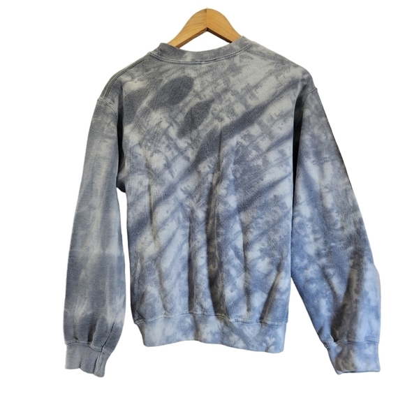 OBEY pull-on blue white tye dyed  long-sleeve sweater - Picture 3 of 10